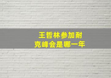 王哲林参加耐克峰会是哪一年