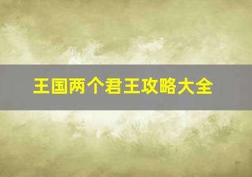 王国两个君王攻略大全