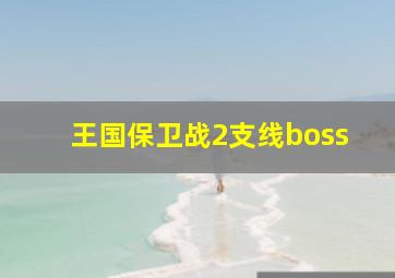 王国保卫战2支线boss