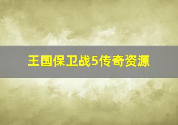 王国保卫战5传奇资源