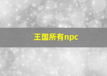 王国所有npc