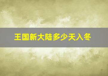 王国新大陆多少天入冬