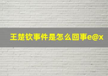 王楚钦事件是怎么回事e@x