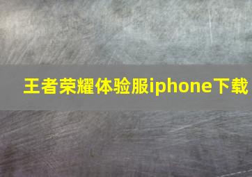 王者荣耀体验服iphone下载