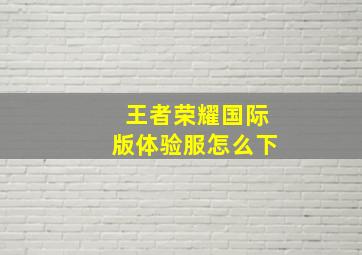 王者荣耀国际版体验服怎么下