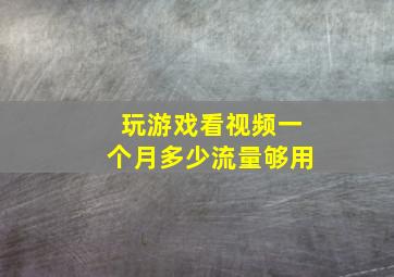 玩游戏看视频一个月多少流量够用