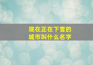 现在正在下雪的城市叫什么名字