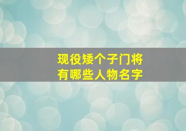 现役矮个子门将有哪些人物名字