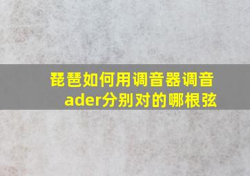 琵琶如何用调音器调音ader分别对的哪根弦