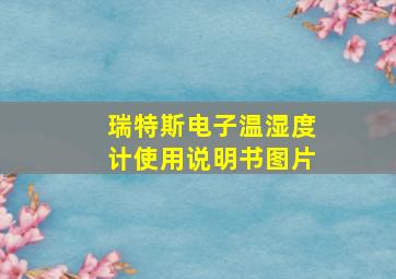 瑞特斯电子温湿度计使用说明书图片