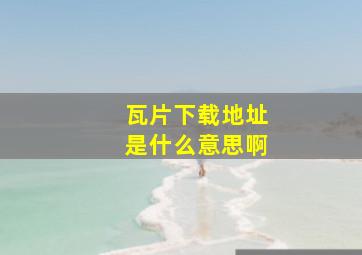 瓦片下载地址是什么意思啊