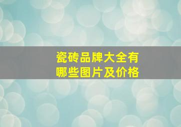 瓷砖品牌大全有哪些图片及价格