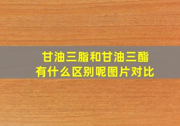 甘油三脂和甘油三酯有什么区别呢图片对比