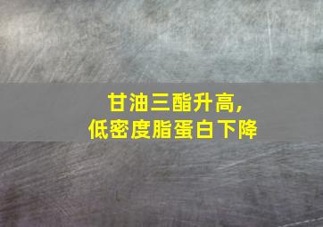 甘油三酯升高,低密度脂蛋白下降