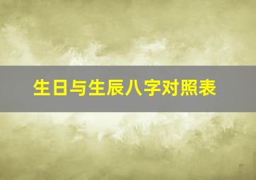 生日与生辰八字对照表