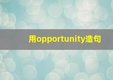 用opportunity造句