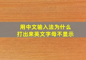 用中文输入法为什么打出来英文字母不显示