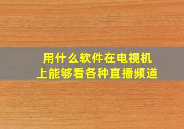 用什么软件在电视机上能够看各种直播频道