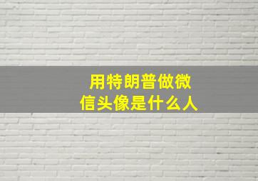 用特朗普做微信头像是什么人