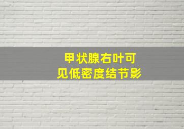 甲状腺右叶可见低密度结节影