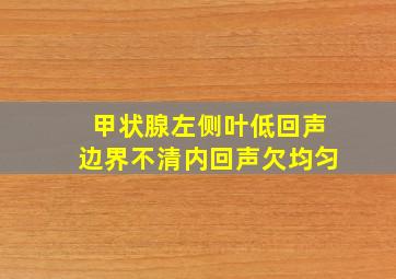 甲状腺左侧叶低回声边界不清内回声欠均匀