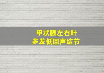 甲状腺左右叶多发低回声结节