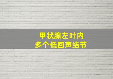 甲状腺左叶内多个低回声结节