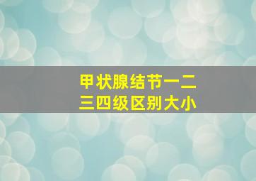 甲状腺结节一二三四级区别大小