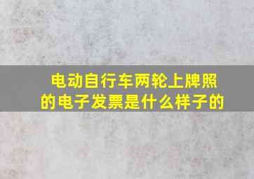 电动自行车两轮上牌照的电子发票是什么样子的