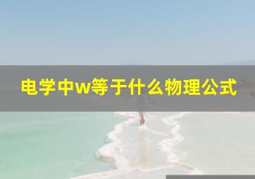 电学中w等于什么物理公式