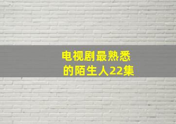 电视剧最熟悉的陌生人22集