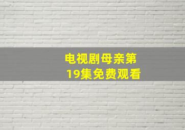 电视剧母亲第19集免费观看