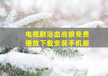 电视剧浴血战狼免费播放下载安装手机版