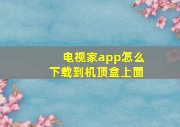 电视家app怎么下载到机顶盒上面