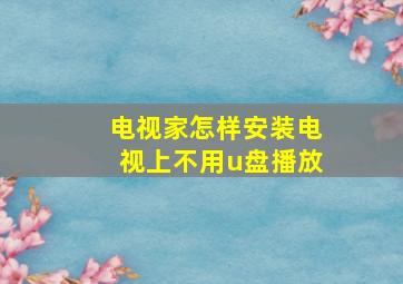 电视家怎样安装电视上不用u盘播放