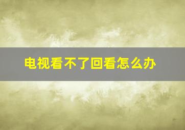 电视看不了回看怎么办