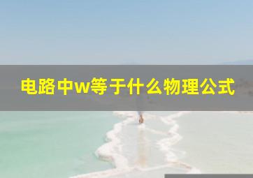 电路中w等于什么物理公式