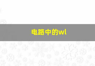 电路中的wl