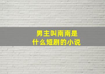 男主叫南南是什么短剧的小说