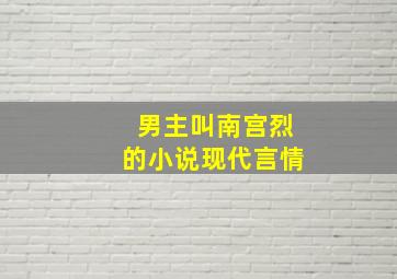 男主叫南宫烈的小说现代言情