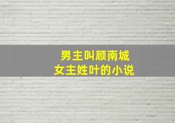 男主叫顾南城女主姓叶的小说