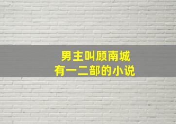 男主叫顾南城有一二部的小说