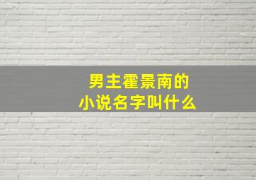 男主霍景南的小说名字叫什么