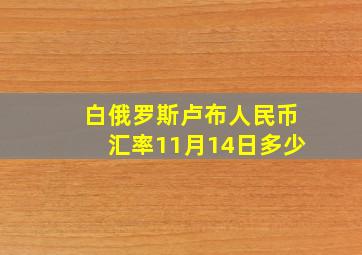 白俄罗斯卢布人民币汇率11月14日多少