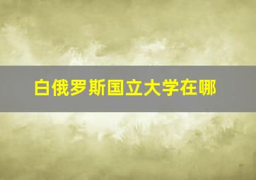 白俄罗斯国立大学在哪