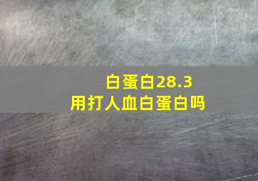 白蛋白28.3用打人血白蛋白吗