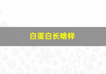 白蛋白长啥样