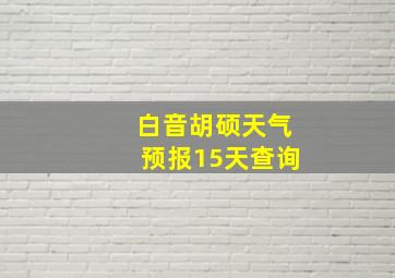 白音胡硕天气预报15天查询