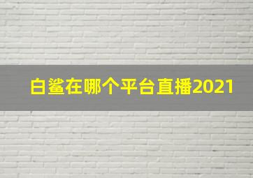 白鲨在哪个平台直播2021