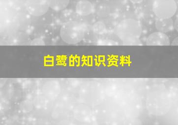 白鹭的知识资料